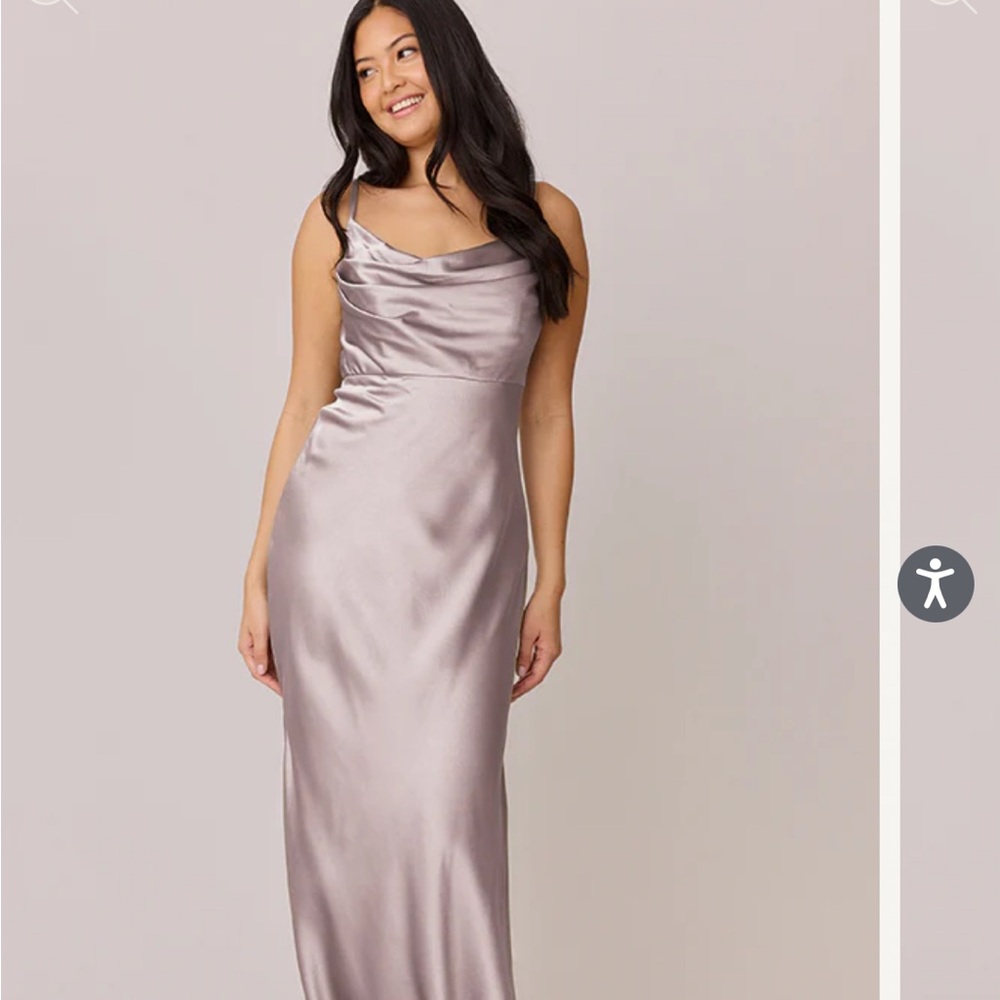 Revelry Skye Satin Dress Size 4 Taupe (704)